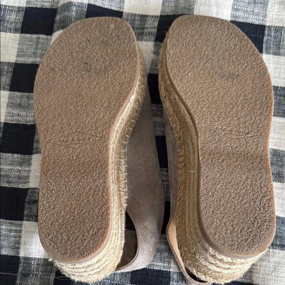 rag & bone Taupe Suede Slingback Espadrille Sandals